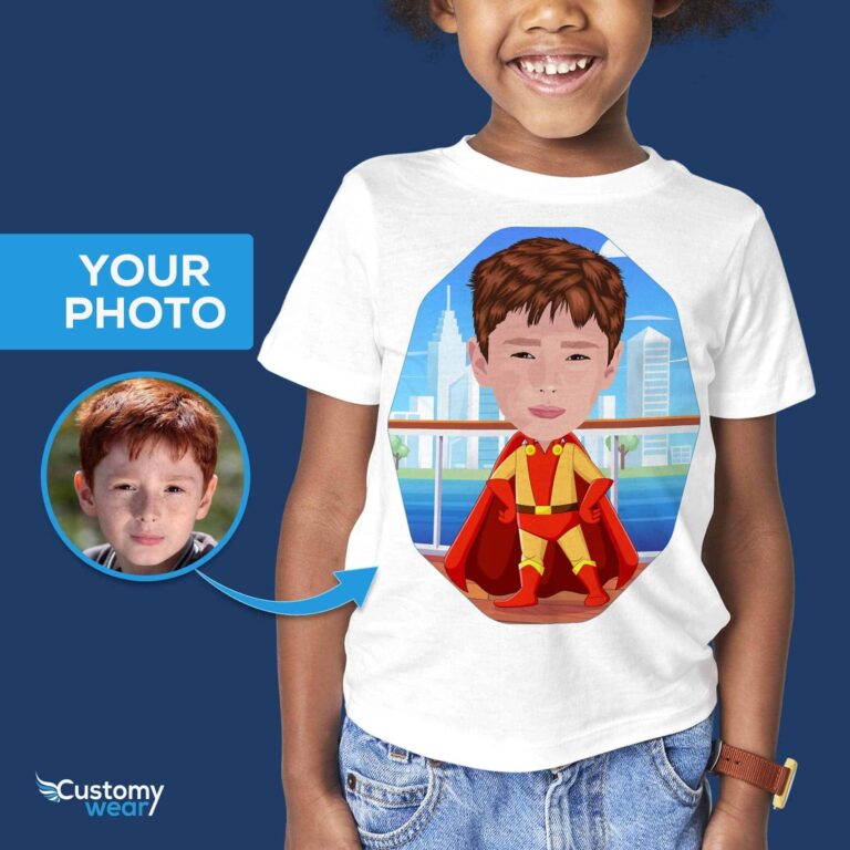 Personalized Superhero Boy Shirt – Unleash Your Inner Hero! Axtra – Superhero – men www.customywear.com