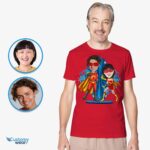 Personalized Superhero Couples Shirt – Unleash Your Super Love! Custom Gifts - Superhero original red www.customywear.com 8