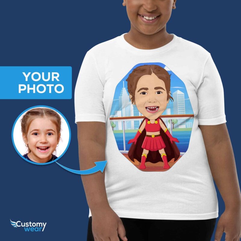 Personalized Superhero Girl Portrait Tee – Unleash Her Inner Hero Custom Gifts - Original Superhero www.customywear.com 5