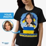 Personalized Ukrainian Woman Shirt – Show Your Support for World Peace in Ukraine Customizable Women short sleeves www.customywear.com 7