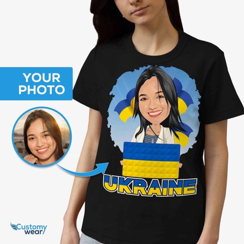 Personalized Ukrainian Woman Shirt – Show Your Support for World Peace in Ukraine Customizable Women short sleeves www.customywear.com 6