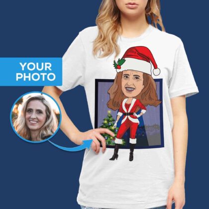 Personalized Women’s Santa Claus Shirt | Custom Christmas Tee T-shirts for Women www.customywear.com