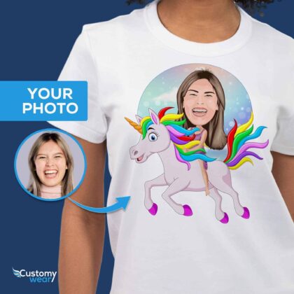 Personalized Women’s Unicorn Riding Shirt | Custom Magical Tee for All Ages Custom Gifts - Unicorn www.customywear.com