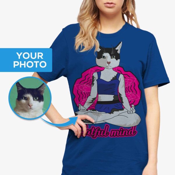 Yoga cat shirt for women Customizable Women short sleeves www.customywear.com