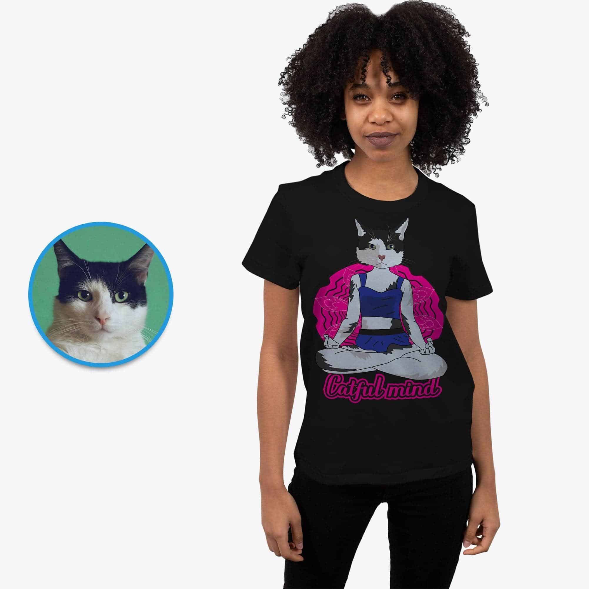 Yoga cat shirt for women-Customywear-Adult shirts