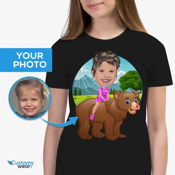 Personalized Bear Riding Shirt | Custom Funny Tee for All Ages All Boys Tees www.customywear.com