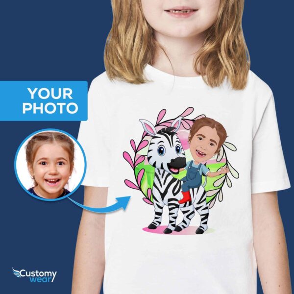 Personalized Zebra Riding Shirt | Custom Adventure Tee for All Ages All Boys Tees www.customywear.com