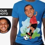 Personalized Soccer Player T-Shirt | Custom Football Tee with Playground Kick