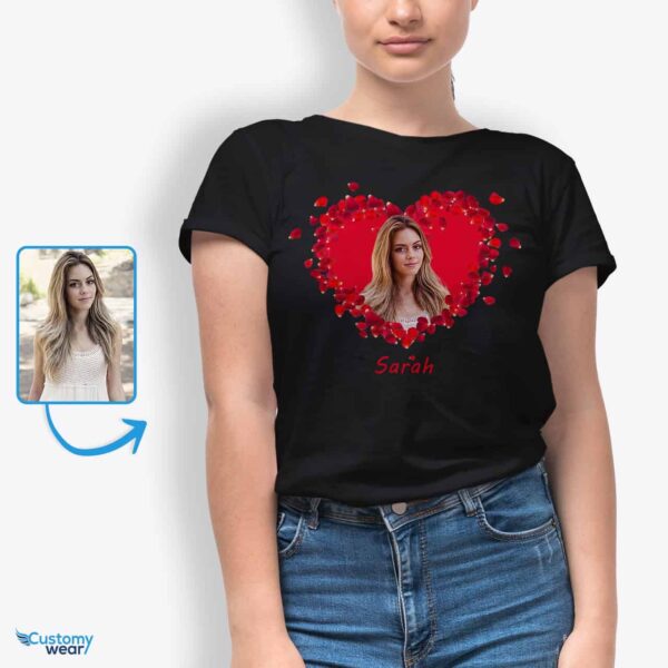 Custom Valentine Flower Heart T-Shirt: A Personalized Valentine’s Day Delight for Women Custom Gifts - Flower heart www.customywear.com 9