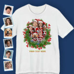 Custom Tees for Family Members – Unique Custom Christmas Shirts for the Holidays Custom Gifts - Santa Claus Floral tree www.customywear.com 12