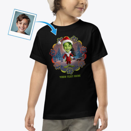 Custom Christmas Grouch T-Shirt for Boys – Stylish Grinch Shirt for Kids Custom Gifts - Ai Grinch www.customywear.com 2