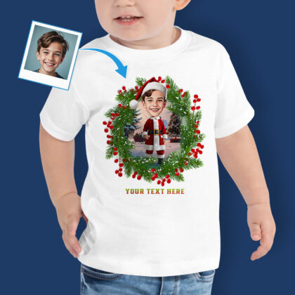 Toddler Father Christmas Birthday Gift – Unique Xmas T-Shirts for Special Occasions Custom Gifts - Santa Claus Floral tree www.customywear.com 2