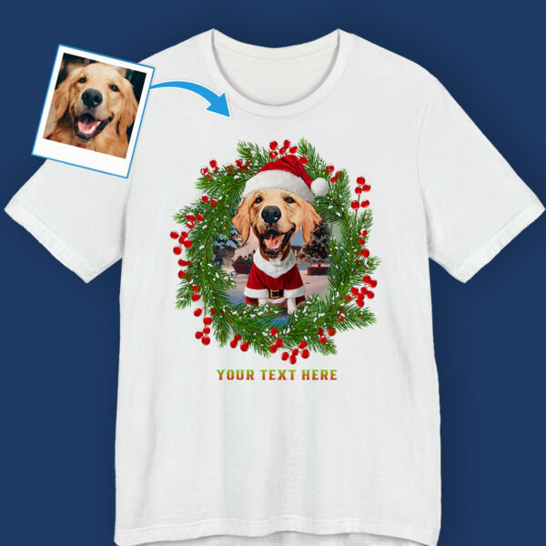 Funny Pet T-Shirt – Adorable Funny Christmas Dog Tee for Pet Owners Custom Gifts - Santa Claus Floral tree www.customywear.com