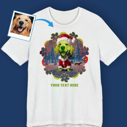 Custom Dog T-Shirt – Perfect Christmas Theme for Pet Lovers Custom Gifts - Ai Grinch www.customywear.com 2