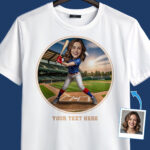 Personalized Baseball Player T-Shirt for Women – Custom Photo Baseball Gift Custom Gifts - Ai Baseball www.customywear.com 29