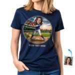 Personalized Baseball Player T-Shirt for Women – Custom Photo Baseball Gift Custom Gifts - Ai Baseball www.customywear.com 31